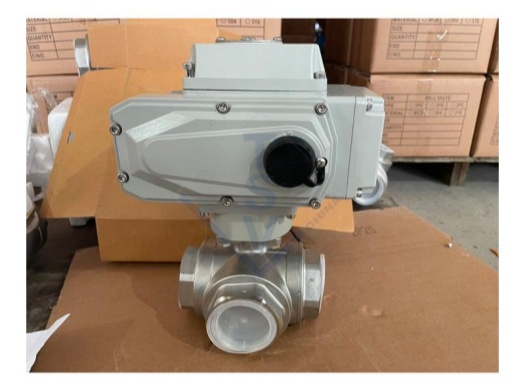 Electric Actuator Three Way Thread NPT/BSPT Ball Valve